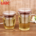 tasses personnalisées de thé vert de luxe en verre transparent